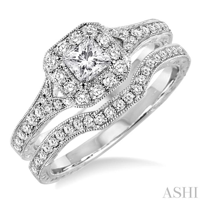 HALO DIAMOND WEDDING SET