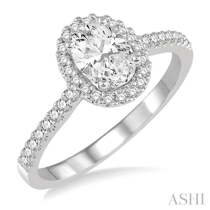 OVAL SHAPE SEMI-MOUNT DIAMOND ENGAGEMENT RING