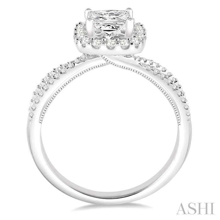 Princess Shape Halo Diamond Engagement Ring-3