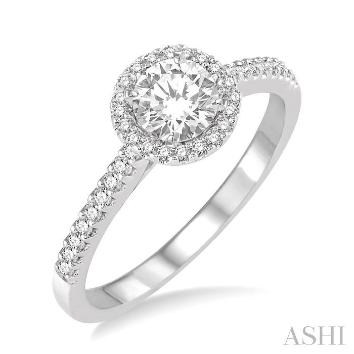 ROUND SHAPE HALO DIAMOND ENGAGEMENT RING