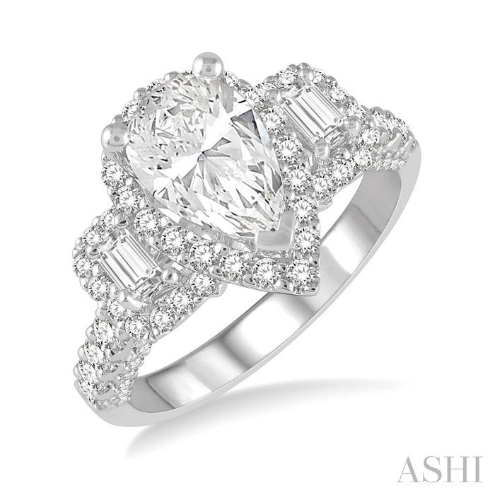 PEAR SHAPE SEMI-MOUNT DIAMOND ENGAGEMENT RING