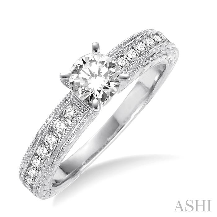 ROUND SHAPE SEMI-MOUNT DIAMOND ENGAGEMENT RING