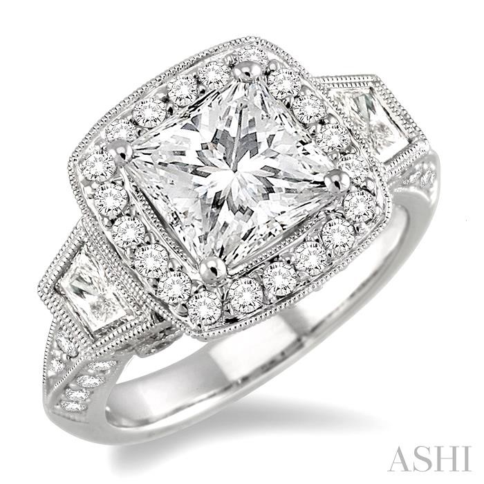 SEMI-MOUNT HALO DIAMOND ENGAGEMENT RING
