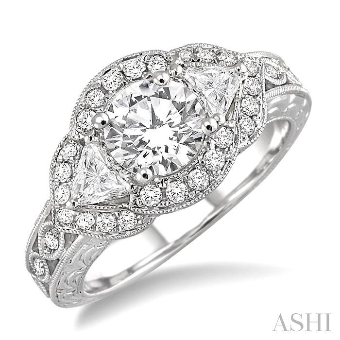 ROUND SHAPE SEMI-MOUNT DIAMOND ENGAGEMENT RING