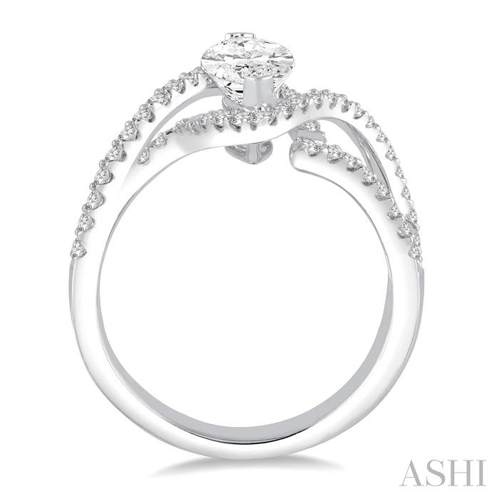 Marquise Shape Semi-Mount Halo Diamond Engagement Ring-3