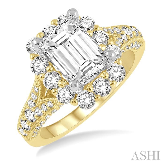 SEMI-MOUNT HALO DIAMOND ENGAGEMENT RING