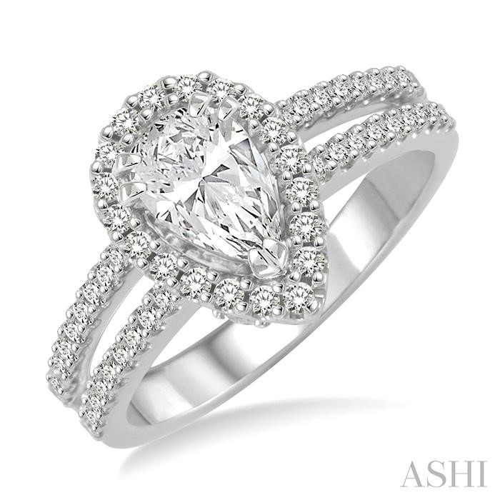 PEAR SHAPE SEMI-MOUNT DIAMOND ENGAGEMENT RING