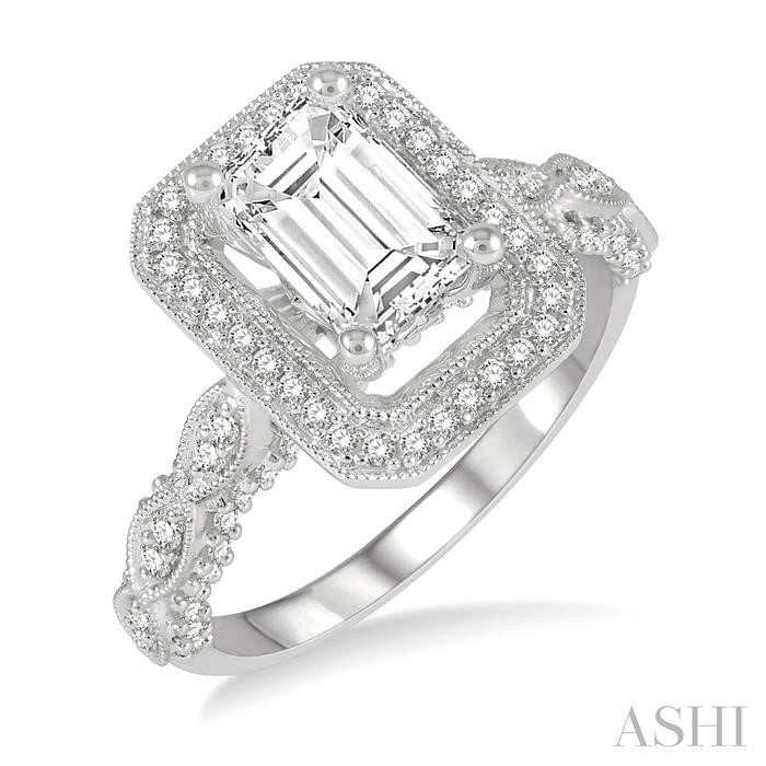 SEMI-MOUNT HALO DIAMOND ENGAGEMENT RING