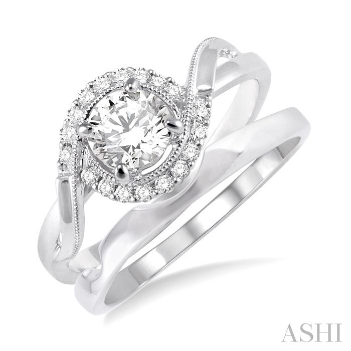 HALO DIAMOND WEDDING SET