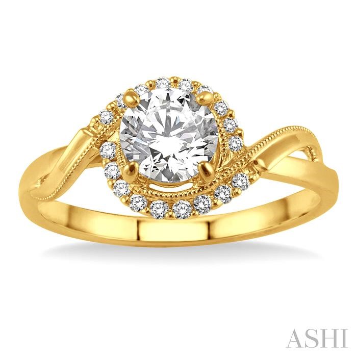 Round Shape Halo Diamond Engagement Ring-2