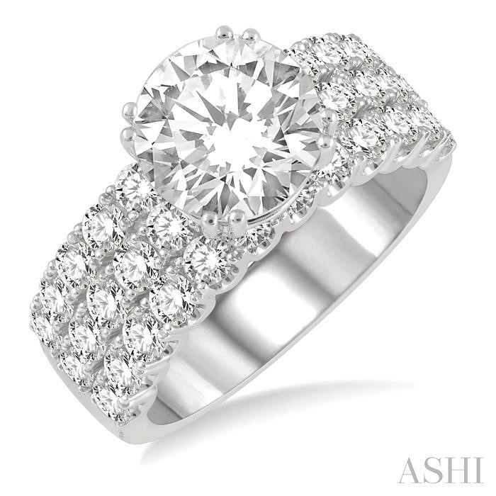 ROUND SHAPE SEMI-MOUNT DIAMOND ENGAGEMENT RING