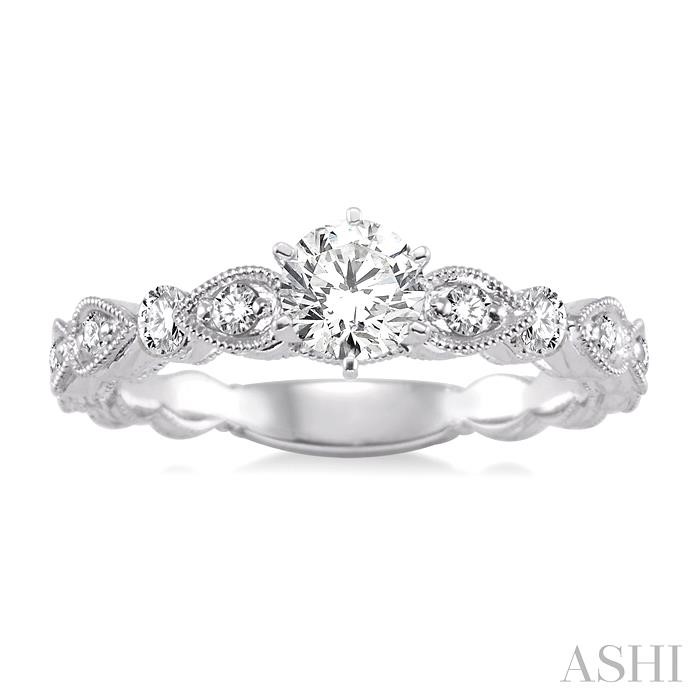 Round Shape Semi-Mount Diamond Engagement Ring-2