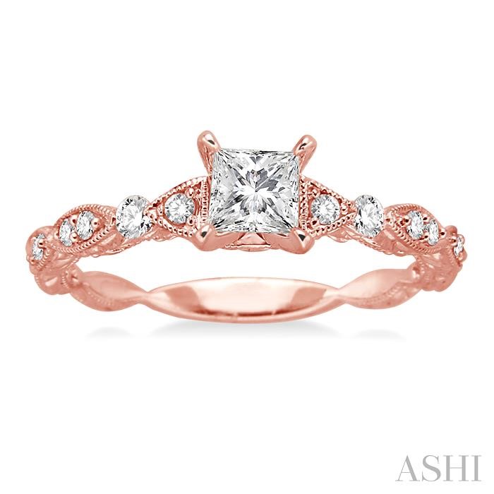 Princess Shape Semi-Mount Diamond Engagement Ring-2