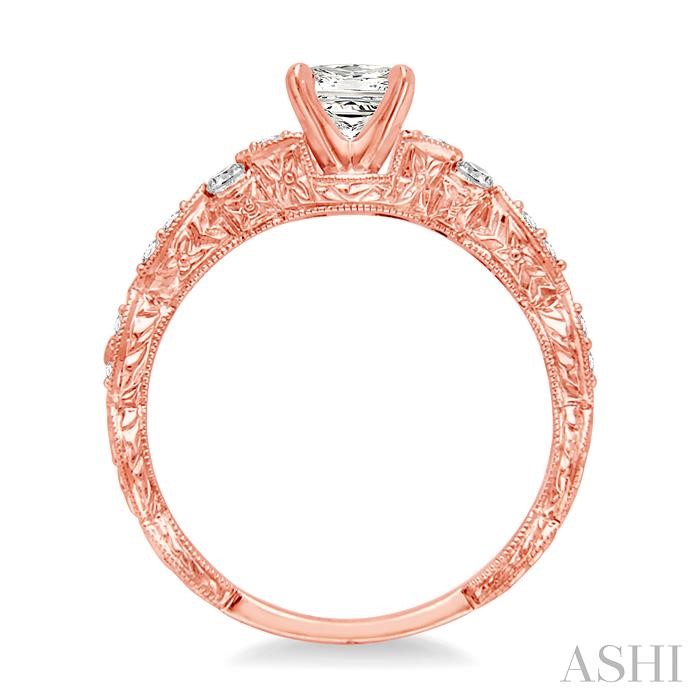 Princess Shape Semi-Mount Diamond Engagement Ring-3