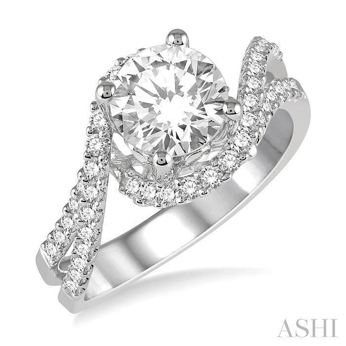 ROUND SHAPE SEMI-MOUNT DIAMOND ENGAGEMENT RING