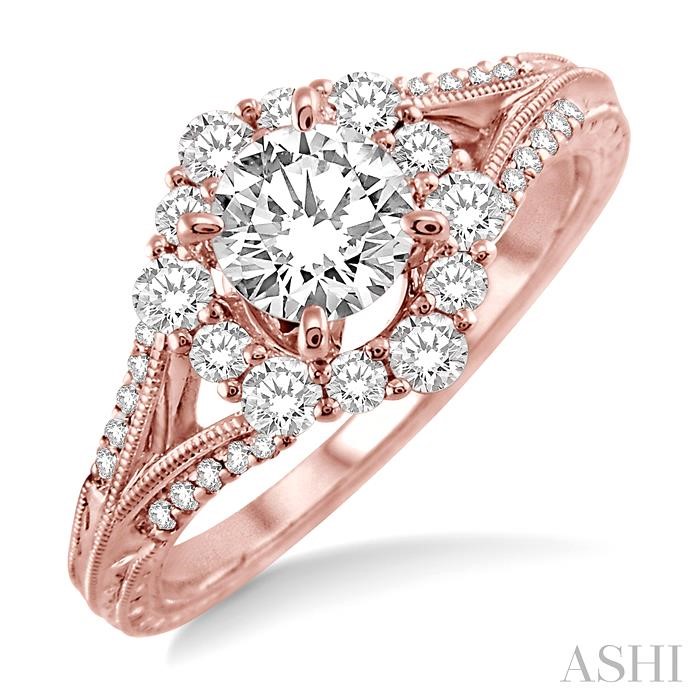 ROUND SHAPE HALO DIAMOND ENGAGEMENT RING