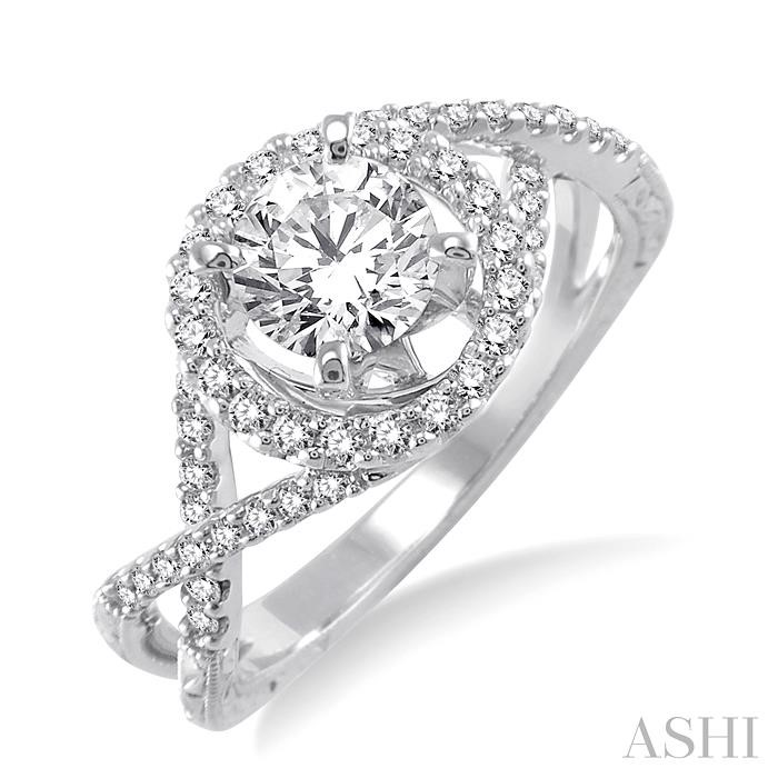 ROUND SHAPE HALO DIAMOND ENGAGEMENT RING