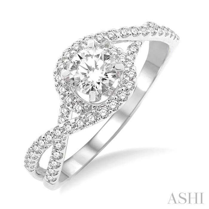 SEMI-MOUNT HALO DIAMOND ENGAGEMENT RING