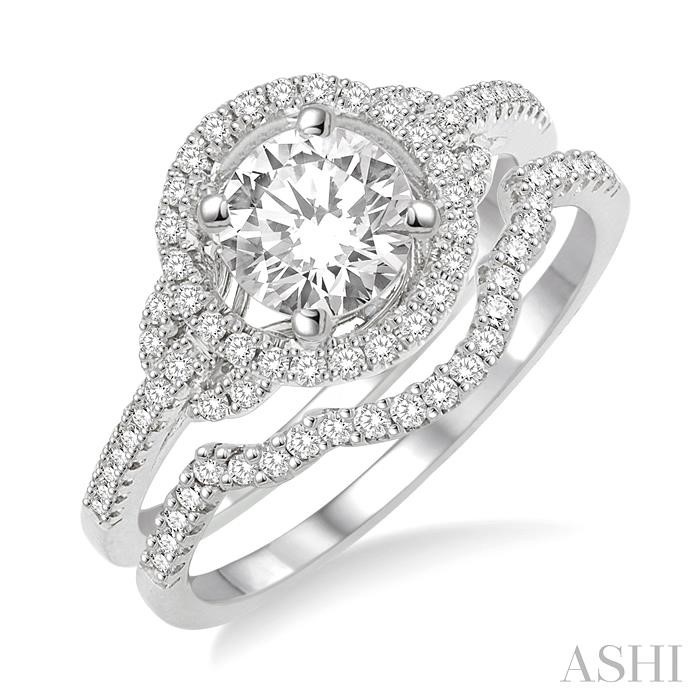 HALO DIAMOND WEDDING SET