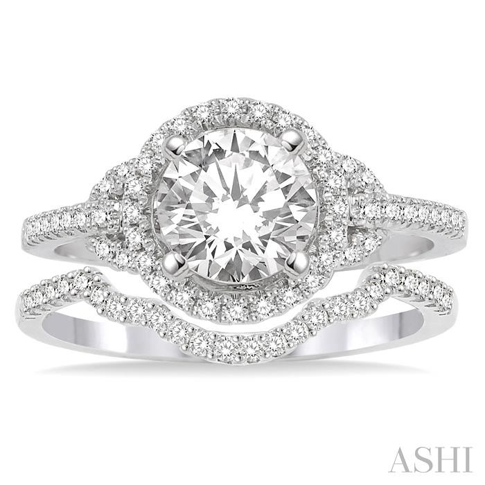 Round Shape Halo Diamond Wedding Set-2
