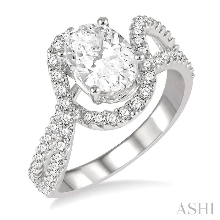 OVAL SHAPE SEMI-MOUNT DIAMOND ENGAGEMENT RING