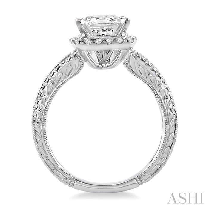 Princess Shape Halo Diamond Engagement Ring-3