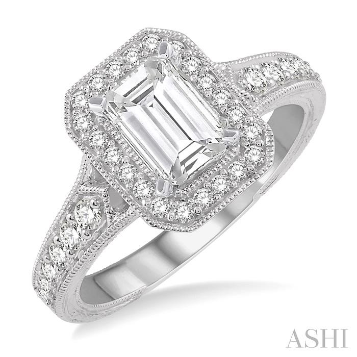 SEMI-MOUNT HALO DIAMOND ENGAGEMENT RING