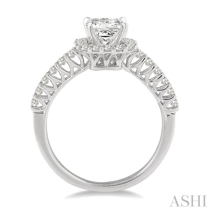 Princess Shape Halo Diamond Engagement Ring-3
