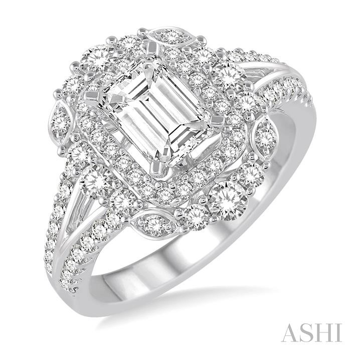 SEMI-MOUNT HALO DIAMOND ENGAGEMENT RING