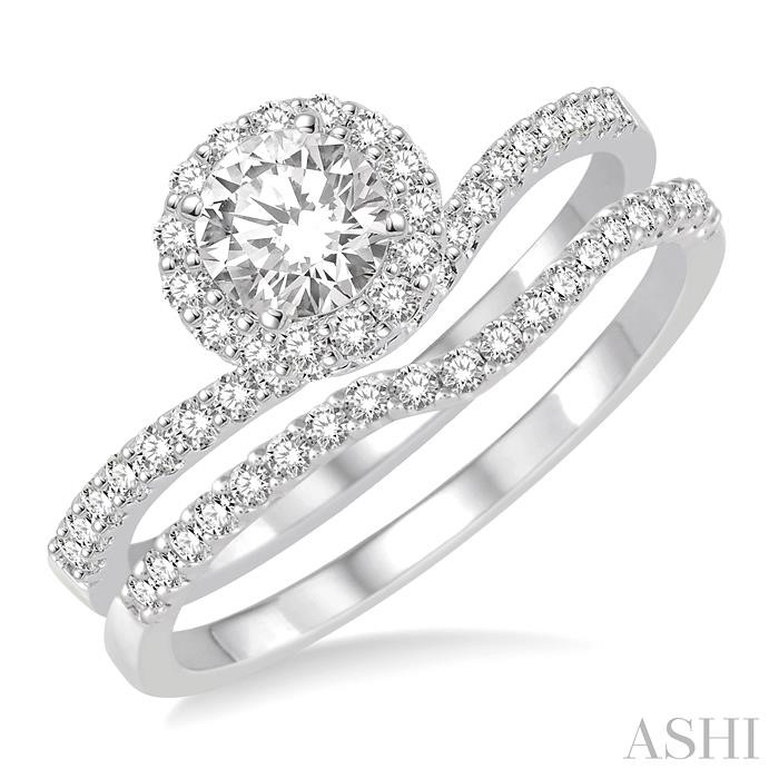 HALO DIAMOND WEDDING SET