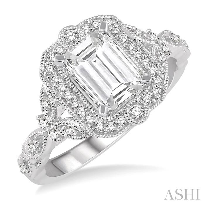 SEMI-MOUNT HALO DIAMOND ENGAGEMENT RING