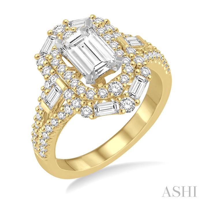 SEMI-MOUNT HALO DIAMOND ENGAGEMENT RING