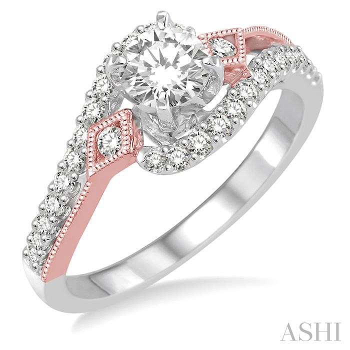 ROUND SHAPE SEMI-MOUNT DIAMOND ENGAGEMENT RING