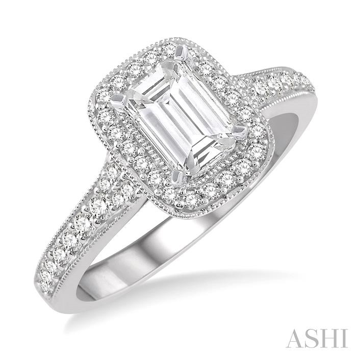 SEMI-MOUNT HALO DIAMOND ENGAGEMENT RING