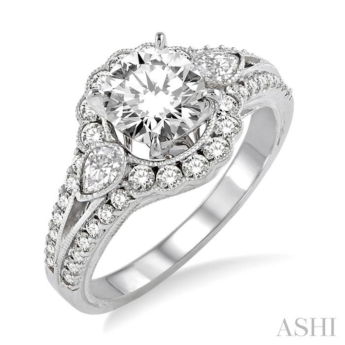 ROUND SHAPE SEMI-MOUNT DIAMOND ENGAGEMENT RING