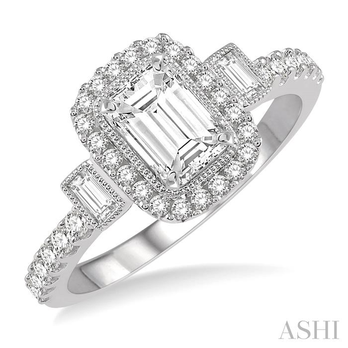 SEMI-MOUNT HALO DIAMOND ENGAGEMENT RING