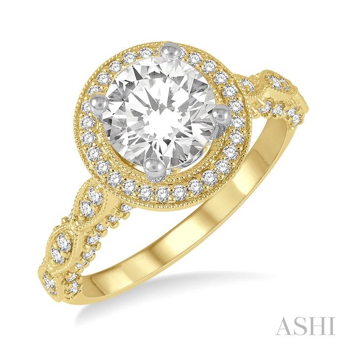 SEMI-MOUNT HALO DIAMOND ENGAGEMENT RING