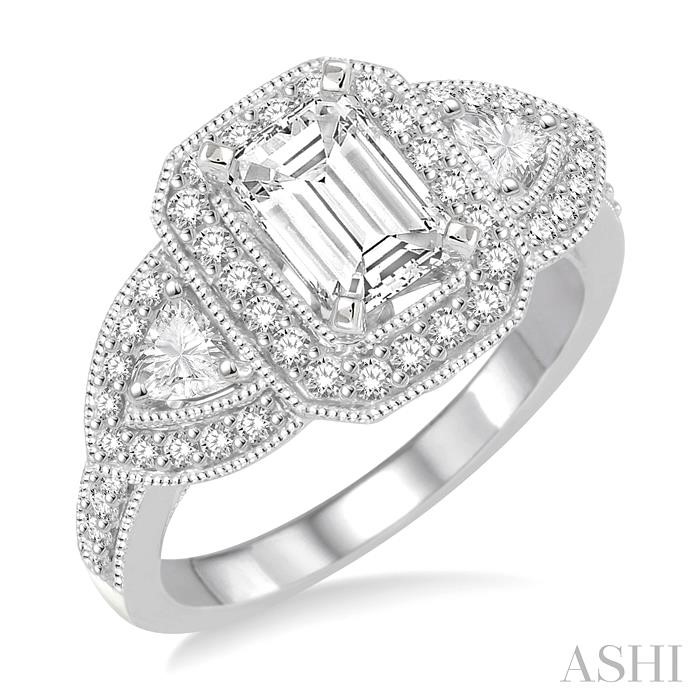 SEMI-MOUNT HALO DIAMOND ENGAGEMENT RING