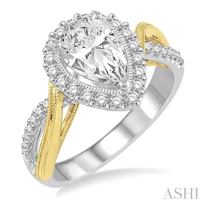 PEAR SHAPE SEMI-MOUNT DIAMOND ENGAGEMENT RING