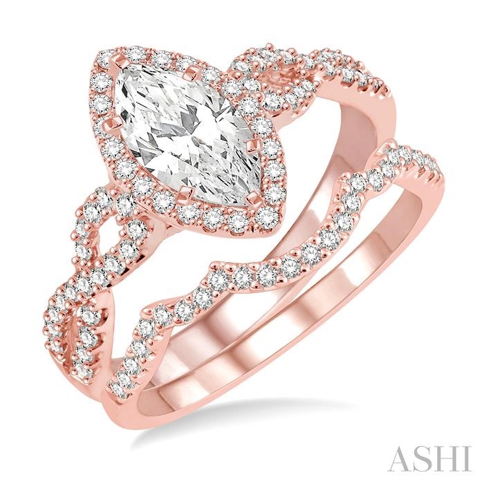 MARQUISE SHAPE DIAMOND WEDDING SET