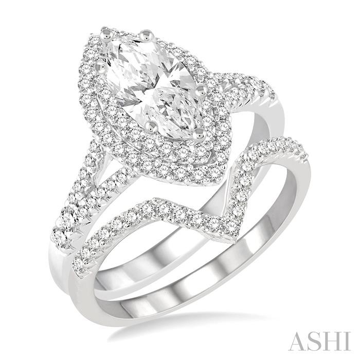 MARQUISE SHAPE DIAMOND WEDDING SET