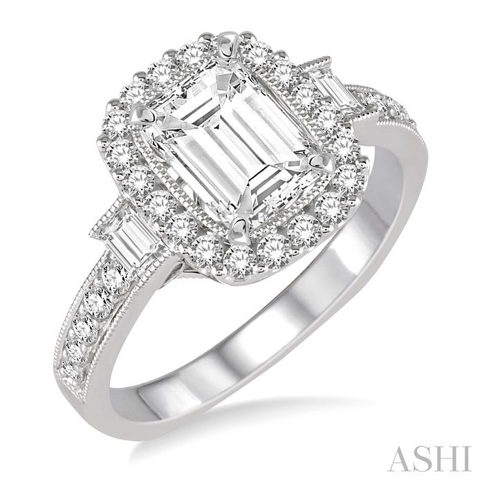 SEMI-MOUNT HALO DIAMOND ENGAGEMENT RING