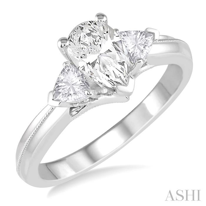 PEAR SHAPE SEMI-MOUNT DIAMOND ENGAGEMENT RING