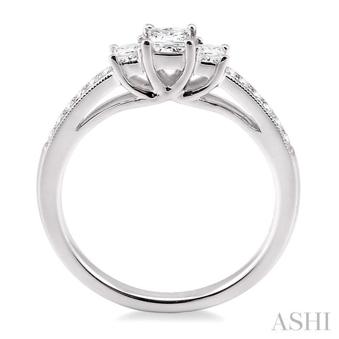 Princess Shape Past Present & Future Diamond Engagement Ring-3