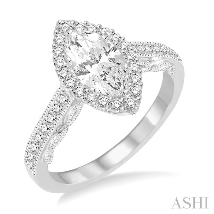 MARQUISE SHAPE HALO DIAMOND ENGAGEMENT RING