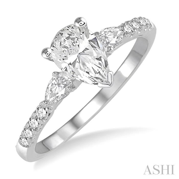 PEAR SHAPE SEMI-MOUNT DIAMOND ENGAGEMENT RING