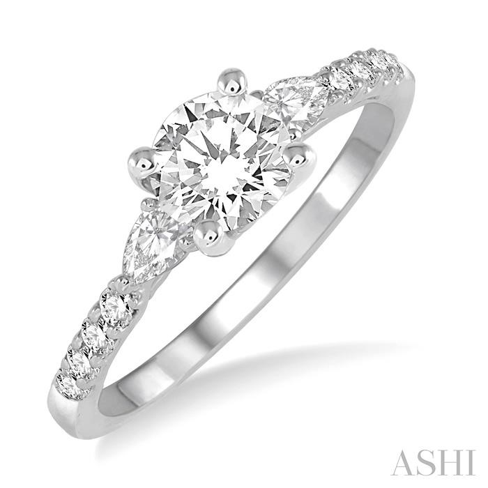 ROUND SHAPE SEMI-MOUNT DIAMOND ENGAGEMENT RING