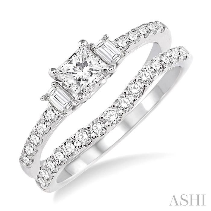 PRINCESS SHAPE DIAMOND WEDDING SET