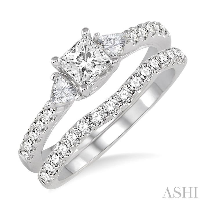 PRINCESS SHAPE DIAMOND WEDDING SET