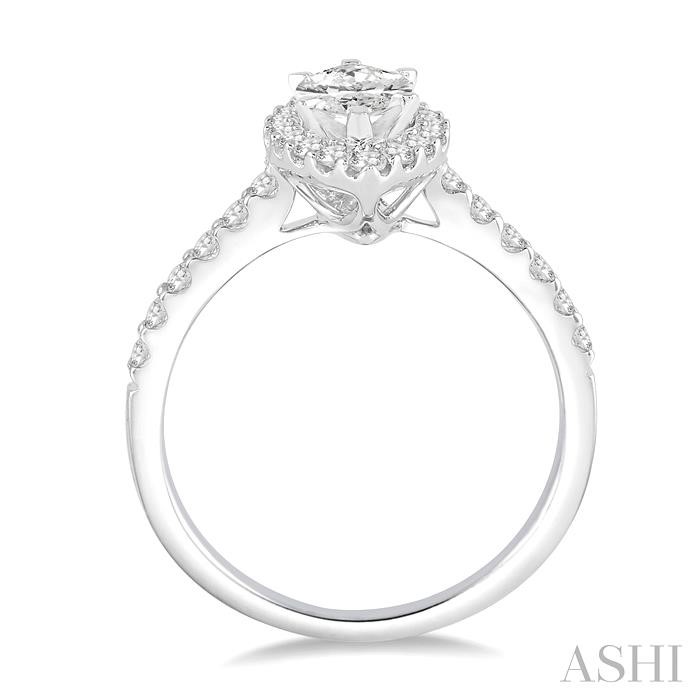 Marquise Shape Halo Diamond Engagement Ring-3